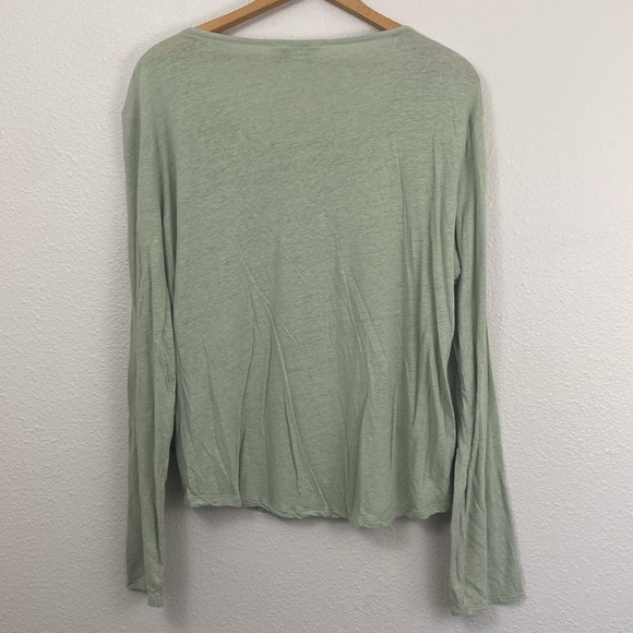Calvin Klein Jeans Linen Blend Long Sleeve Light Green Shirt Size XL - Picture 4 of 7
